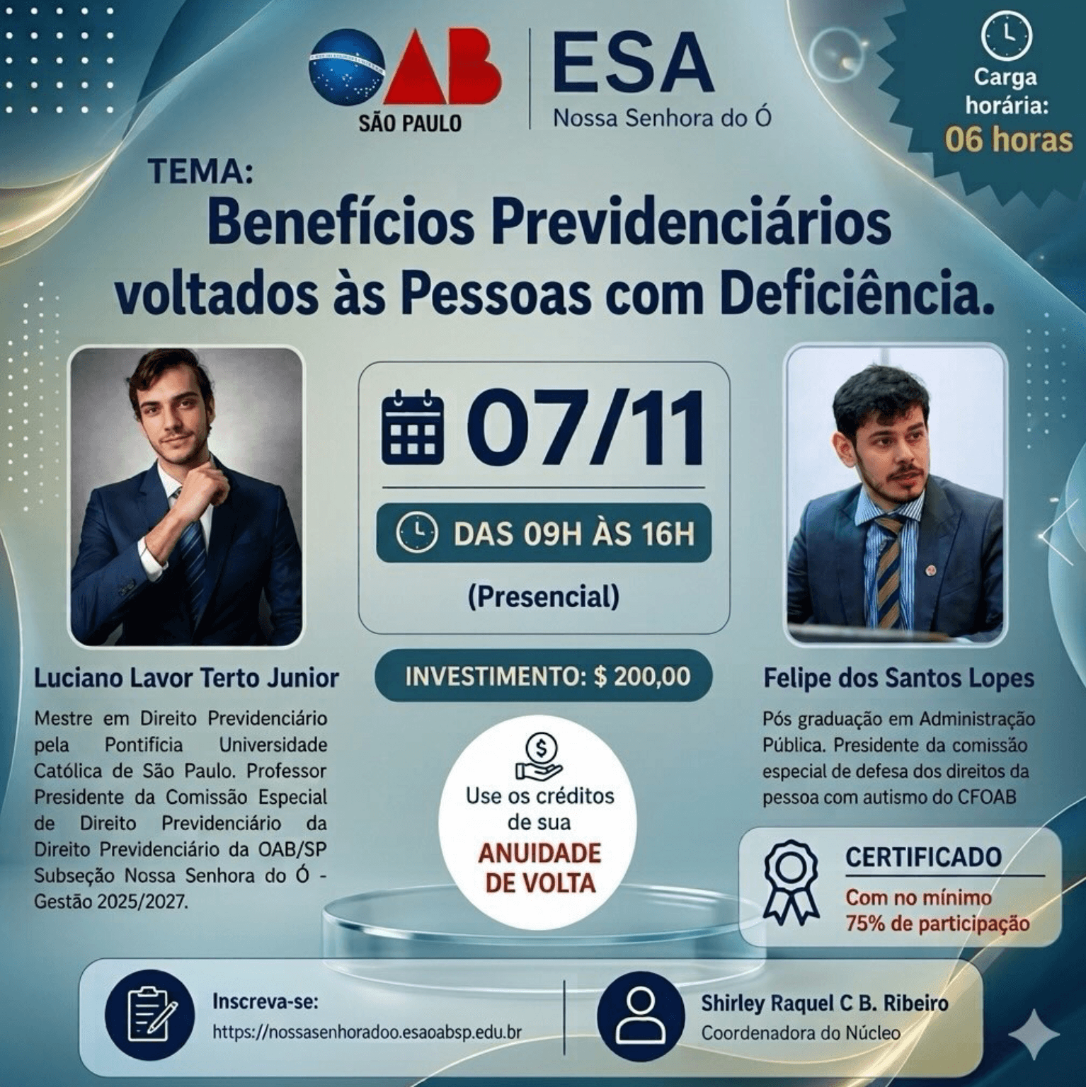 📙 ESA NSO: Benefícios Previdenciários voltados às Pessoas com Deficiência