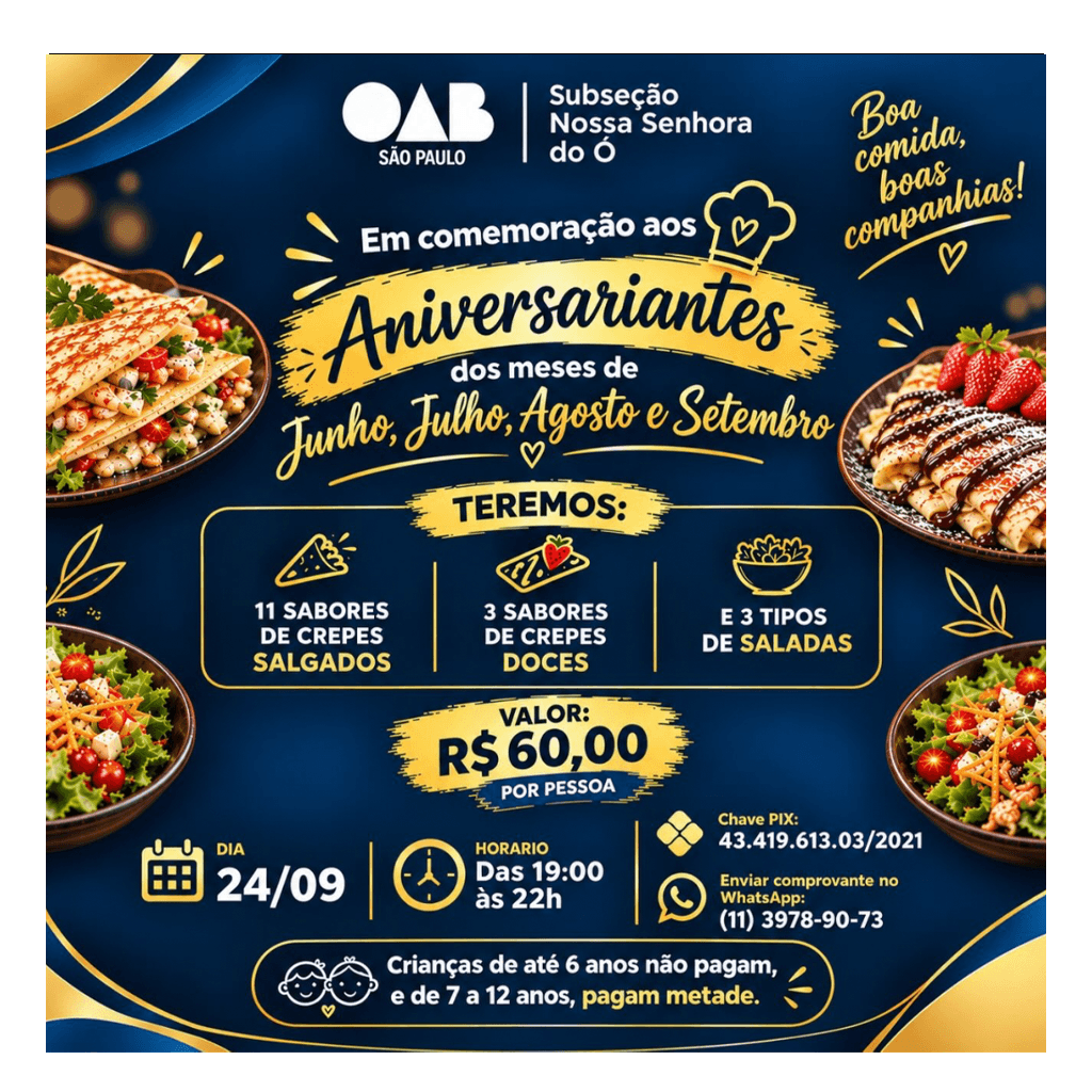 🎉🥳 Comemoração aos Aniversariantes dos meses de Junho, Julho, Agosto e Setembro